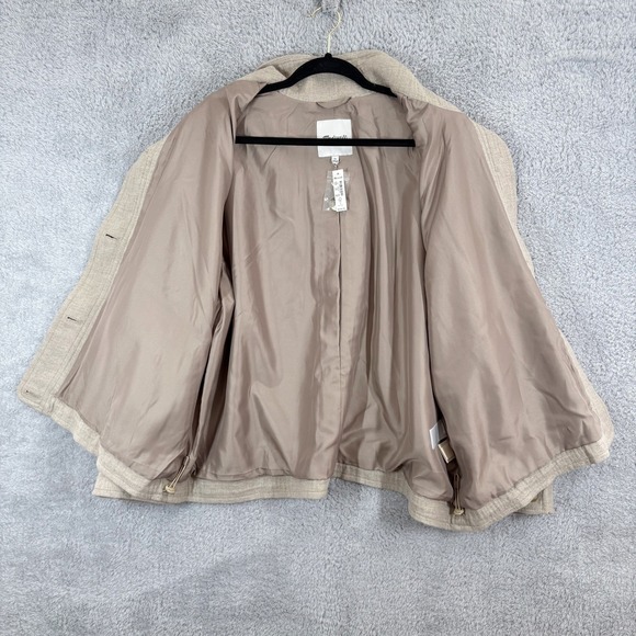 NEW Madewell Clairmont Crop Jacket Size XL Beige Wool Blend Gauze Button Up Fall - Picture 9 of 9